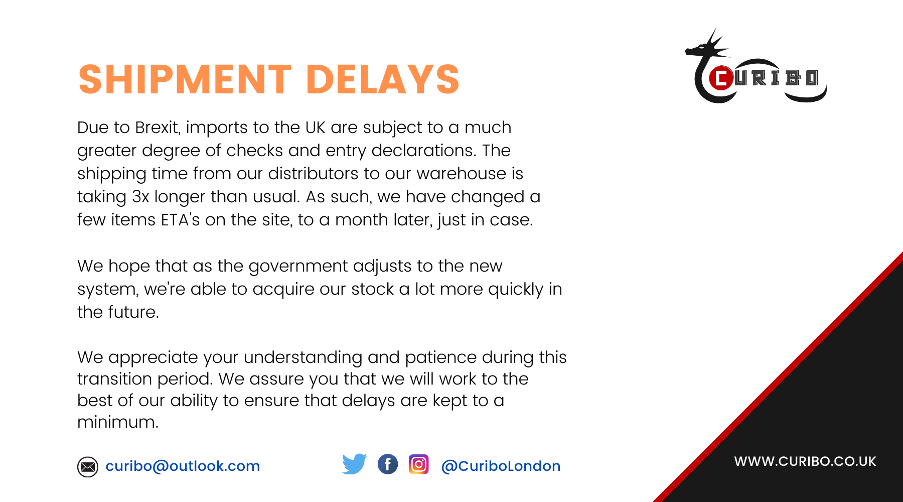 Brexit Update: Shipment Delay