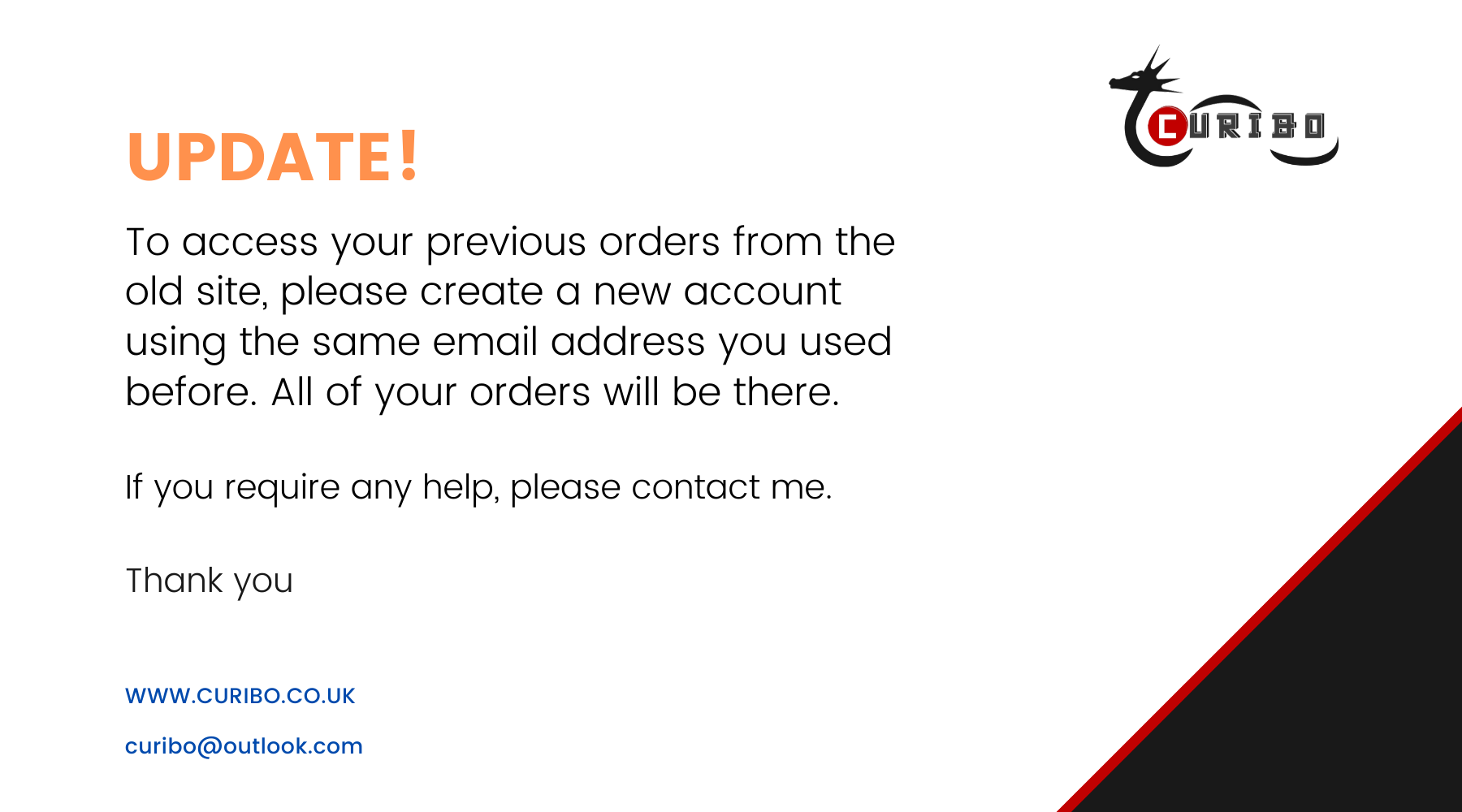 Update: Curibo Accounts