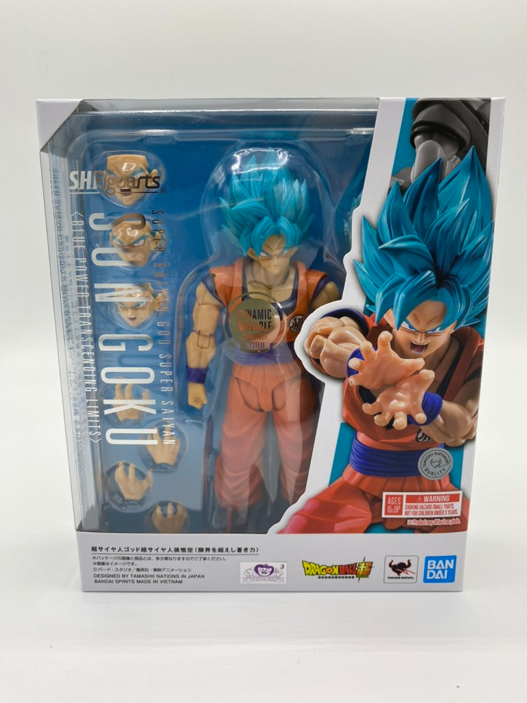 DRAGONBALL SUPER SH FIGUARTS SUPER SAIYAN GOD SUPER SAIYAN SON GOKU - BLUE POWER TRANSCENDING LIMITS