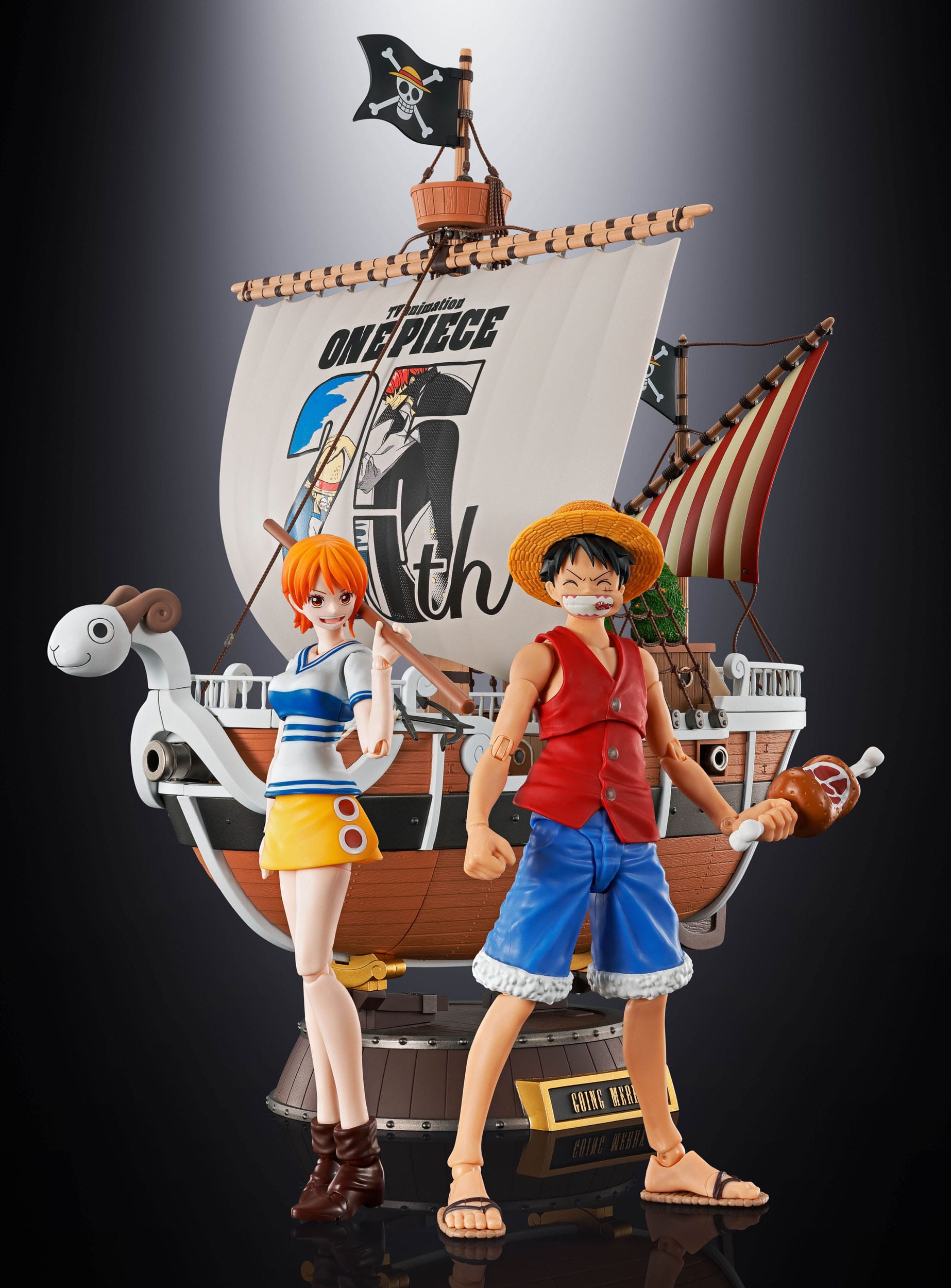 One Piece Soul of Chogokin Diecast Action Figure Going Merry 25th Anniversary Memorial Edition