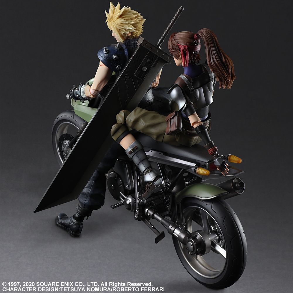 FINAL FANTASY 7 PLAY ARTS KAI - JESSIE, CLOUD & MOTORCYCLE SET