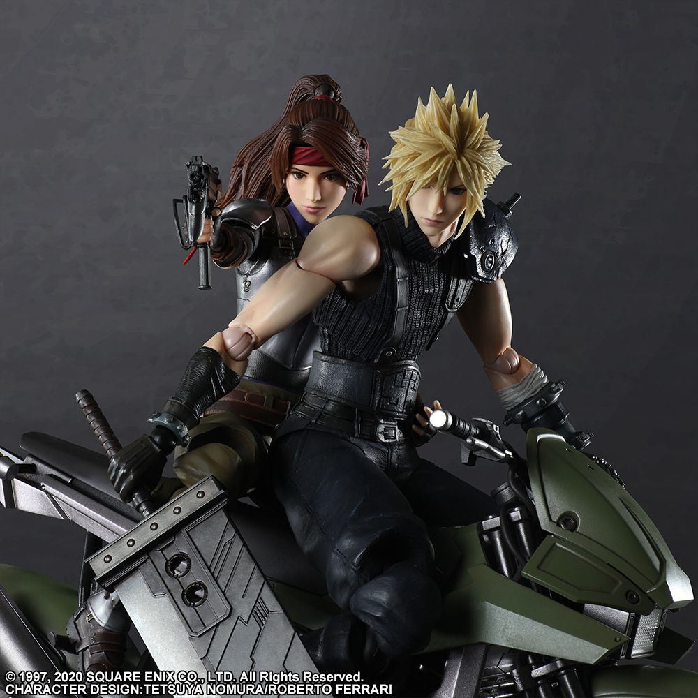 FINAL FANTASY 7 PLAY ARTS KAI - JESSIE, CLOUD & MOTORCYCLE SET