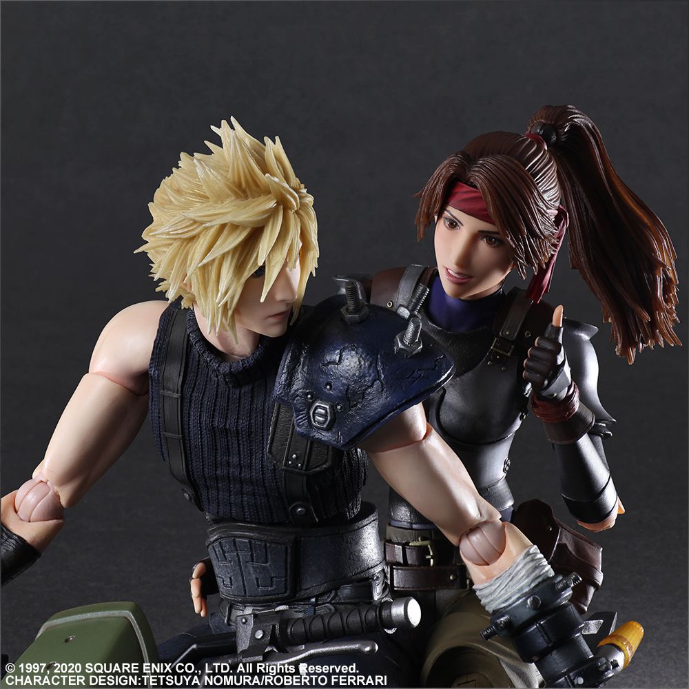FINAL FANTASY 7 PLAY ARTS KAI - JESSIE, CLOUD & MOTORCYCLE SET
