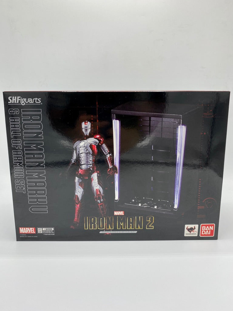 Bandai Iron Man 3 SH Figuarts Iron Man MK V & Hall of Armor Set Action Figure
