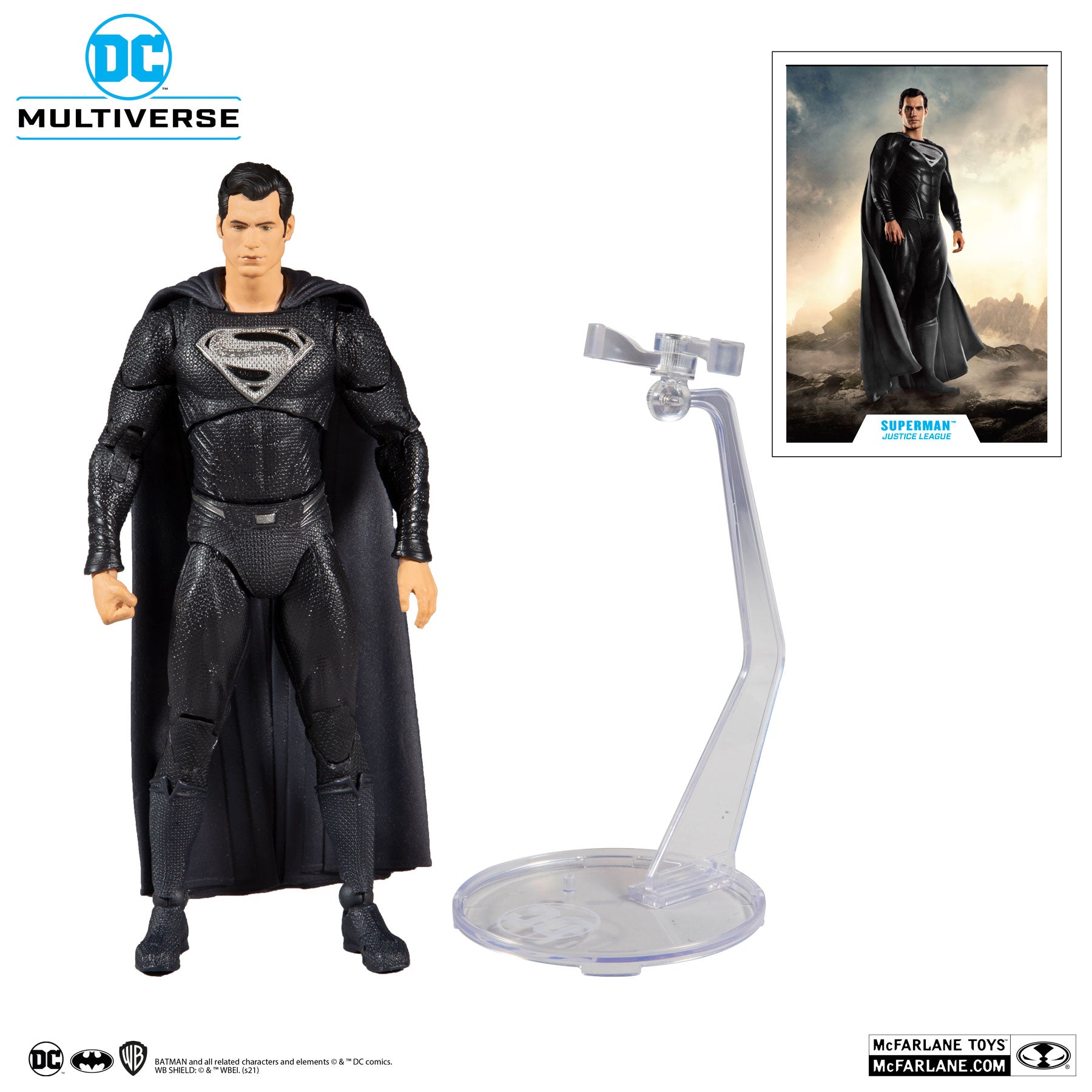 McFarlane Toys DC Justice League Movie Superman Black Suit Action Figure