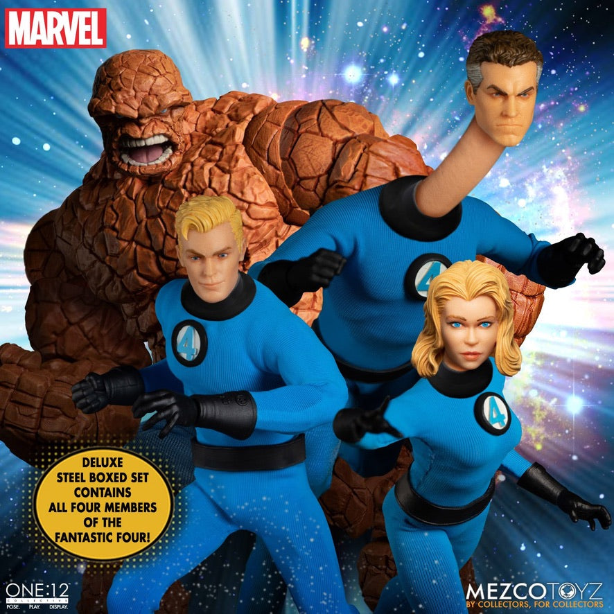 MEZCO ONE:12 COLLECTIVE Fantastic Four Deluxe Steel Boxed Set