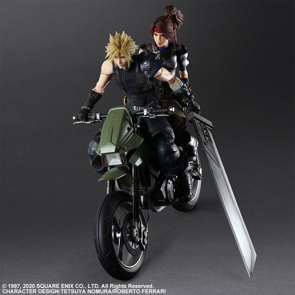 FINAL FANTASY 7 PLAY ARTS KAI - JESSIE, CLOUD & MOTORCYCLE SET