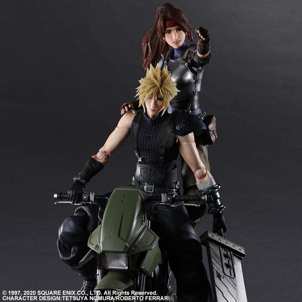 FINAL FANTASY 7 PLAY ARTS KAI - JESSIE, CLOUD & MOTORCYCLE SET