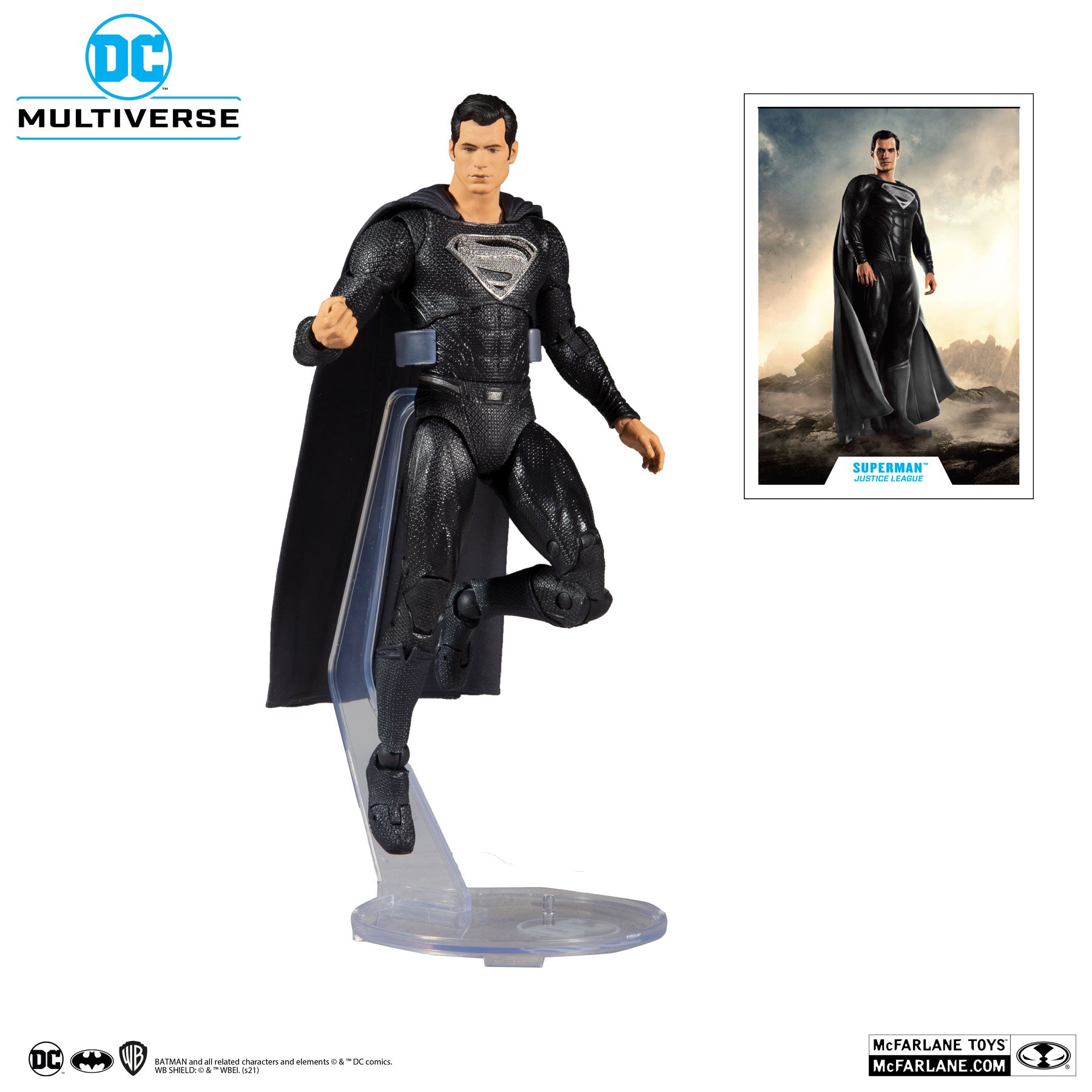 McFarlane Toys DC Justice League Movie Superman Black Suit Action Figure