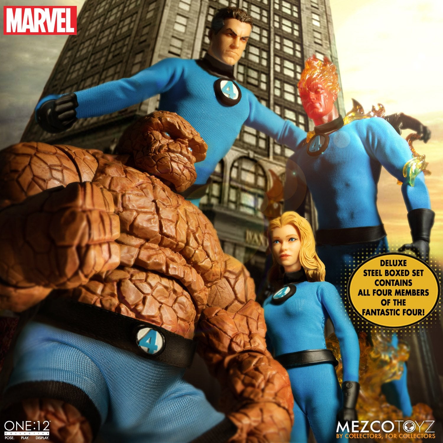 MEZCO ONE:12 COLLECTIVE Fantastic Four Deluxe Steel Boxed Set