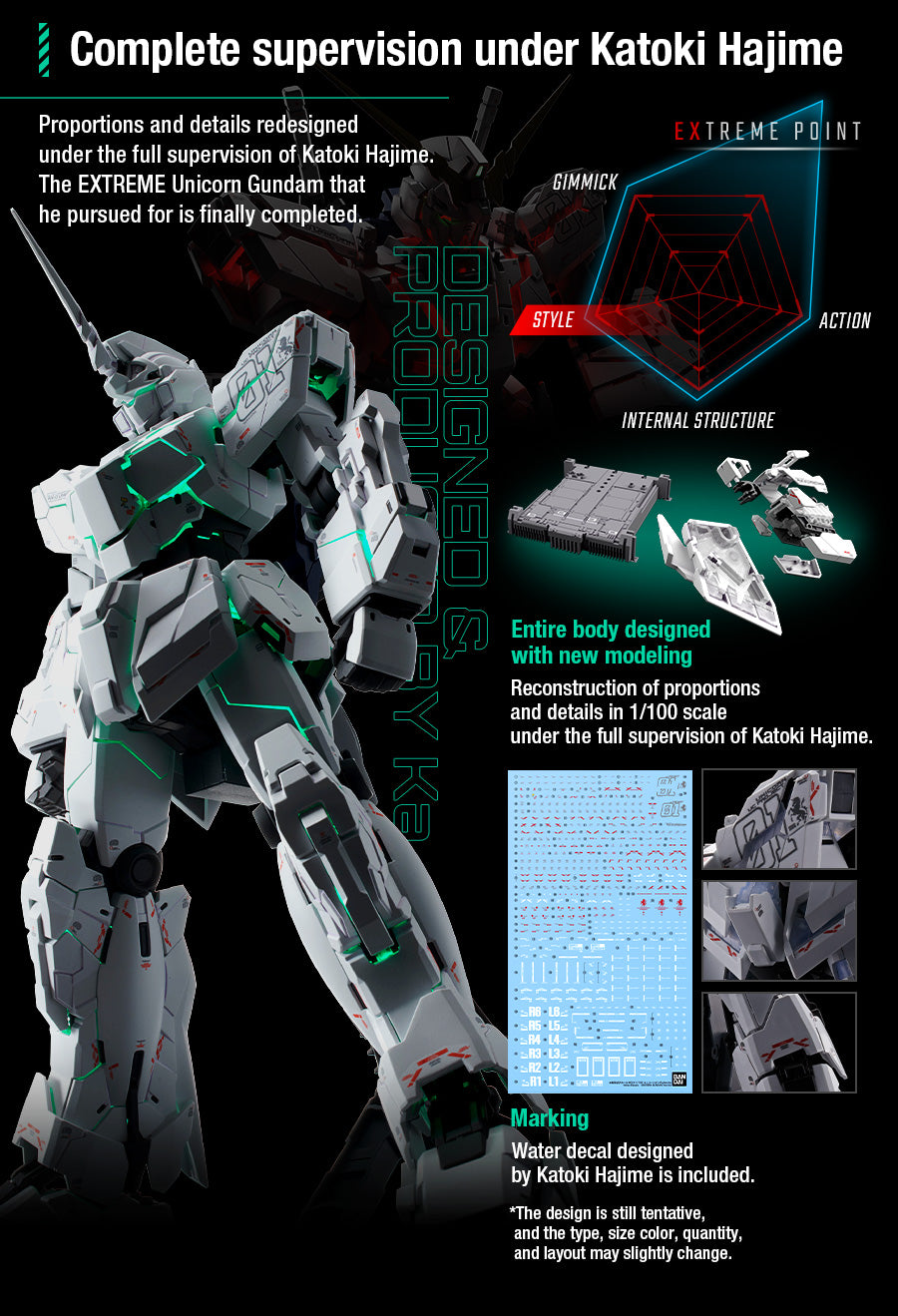 Master Grade Extreme GUNDAM UNICORN VER KA 1/100 Model Kit