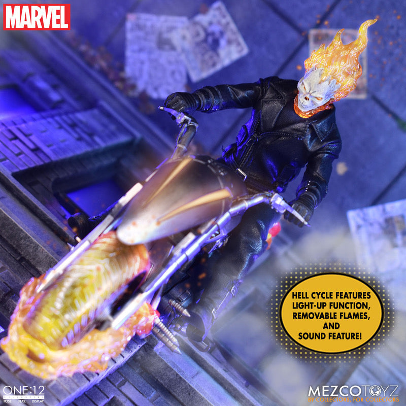 MEZCO ONE:12 COLLECTIVE Ghost Rider & Hell Cycle Set