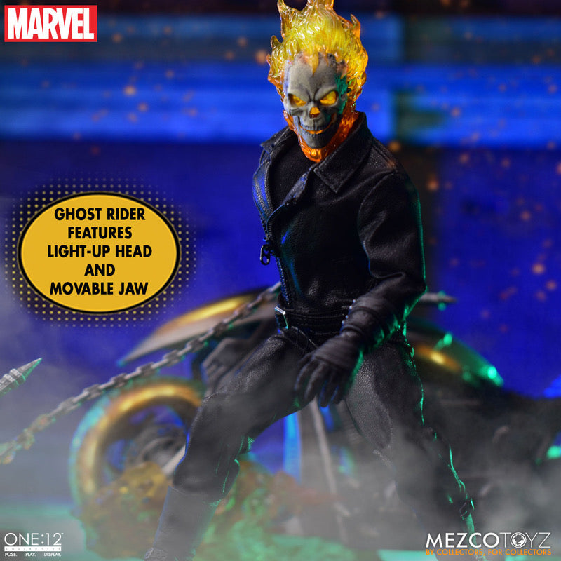 MEZCO ONE:12 COLLECTIVE Ghost Rider & Hell Cycle Set