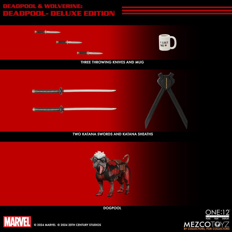 *PRE ORDER* MEZCO DEADPOOL AND WOLVERINE ONE:12 COLLECTIVE DEADPOOL (ETA JULY)